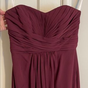 David’s Bridal Wine colored bridesmaid dress